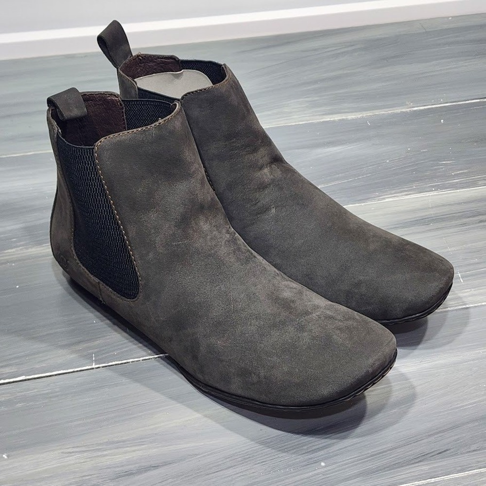 Born Flat Ankle Booties Boots Suede Leather Square Toe Size 10 M Taupe‎